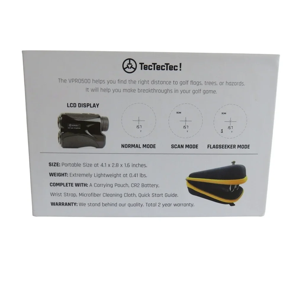 TecTecTec VPRO500 Golf Laser Rangefinder 540 Yards 6x Magnification Black